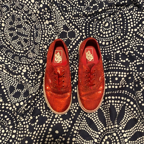 red sequin vans